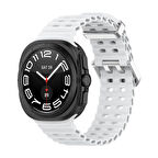 Galaxy Watch Ultra 47mm Zore KRD-118 Tırtıklı Tasarım Silikon Kordon-Beyaz