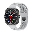 Galaxy Watch Ultra 47mm Zore KRD-119 Delikli Tasarım Silikon Kordon-Gri
