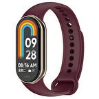 Xiaomi Mi Band 8 Serisi Klasik Kordon Silikon Strap Kayış-Koyu Kırmızı