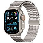 Apple Watch Ultra 49mm Zore KRD-121 Metal Hasır Kordon-Starlight