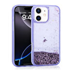 iPhone 12 Kılıf Sıvılı Simli Şeffaf Arka Yüzey Keto Silikon Kapak