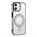 iPhone 11 Kılıf Pırlanta Taş Tasarımlı Kablosuz Şarj Özellikli Karetta Silikon Kapak