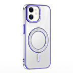 iPhone 11 Kılıf Pırlanta Taş Tasarımlı Kablosuz Şarj Özellikli Karetta Silikon Kapak