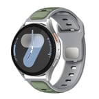 Huawei Honor Magic 2 46mm MKST KRD-135 22mm Silikon Kordon Strap Kayış - Açık Yeşil-Gri