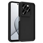 Tecno Spark 20 Pro 5G Kılıf Kamera Korumalı EFFX Ananas Kapak - Siyah