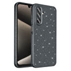 Galaxy A26 Kılıf Kamera Korumalı Simli Lüks MBTM Koton Kapak - Siyah