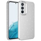 Galaxy S24 FE Kılıf Kamera Korumalı Simli Lüks EFFX Koton Kapak - Gümüş