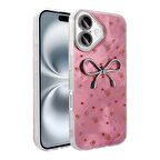 iPhone 16 Kılıf Kamera Korumalı Figürlü Zore Ponti Silikon Kapak - Açık Pembe