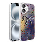 iPhone 16 Kılıf Kamera Korumalı Figürlü Zore Ponti Silikon Kapak - Lila