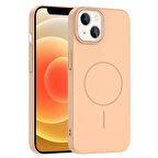 iPhone 14 Kılıf Magsafe Şarj Özellikli Kamera Çıkıntılı Ruby Lüx Silikon Kapak