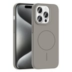 iPhone 15 Pro Kılıf Magsafe Şarj Özellikli Zore Ruby Silikon Kapak - Gri