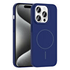 iPhone 15 Pro Kılıf Magsafe Şarj Özellikli Zore Ruby Silikon Kapak - Lacivert