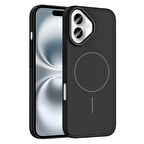 iPhone 16 Plus Kılıf Magsafe Şarj Özellikli Zore Ruby Silikon Kapak - Siyah