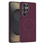 Samsung Galaxy S25 Ultra Kılıf Kablosuz Şarj Özellikli Ruby Silikon Kapak