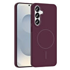 Samsung Galaxy S25 Kılıf Kablosuz Şarj Özellikli Ruby Silikon Kapak