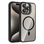 iPhone 15 Pro Max Kılıf Standlı ve Kamera Lens Hediyeli Kablosuz Şarj Özellikli Etro Kapak