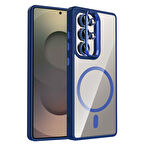 Galaxy S25 Ultra Kılıf Standlı ve Kamera Lens Hediyeli M-Safe Şarj Özellikli EFFX Etro Kapak - Laciv