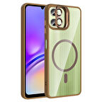 Galaxy A06 Kılıf Standlı ve Kamera Lens Hediyeli M-Safe Şarj Özellikli ALT Etro Kapak - Desert Tita