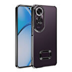 Oppo A60  Kılıf Logo Gösteren Parlak Kenarlı Kamera Lens Korumalı Şeffaf Omega Silikon Kapak