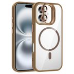 Apple Uyumlu iPhone 17 Kılıf Standlı ve Kamera Lens Hediyeli M-Safe Şarj Özellikli Zore Etro Kapak