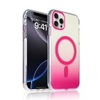 iPhone 16 Pro Kılıf M-safe Şarj Özellikli Transparan Renk Geçişli NRTK Toros Kapak - Rose Pembe