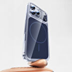 iPhone 17 Pro Max Kılıf Kablosuz Şarj Özellikli Şeffaf Kamera Kontrol Butonlu Lugano Kapak