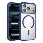 iPhone 17 Pro Kılıf M-safe Wireless Şarj Özellikli Silikon MKST Ege Kapak - Lacivert