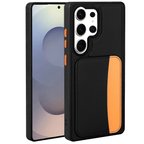 Galaxy S24 Ultra Kılıf Kartlıklı NRTK X-Kart Silikon Kapak - Siyah