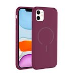 iPhone 11 Kılıf M-safe Şarj Özellikli ALT Meta Kapak - Mürdüm