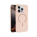 iPhone 16 Pro Max Kılıf M-safe Şarj Özellikli NRTK Meta Kapak - Rose Pembe