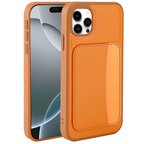 iPhone 11 Kılıf Kartlıklı NRTK X-Kart Silikon Kapak - Turuncu