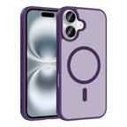 iPhone 16 Kılıf M-safe Şarj Özellikli MKST Babet Kapak - Derin Mor