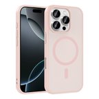 iPhone 16 Pro Max Kılıf M-safe Şarj Özellikli MKST Babet Kapak - Pembe