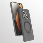 Redmi Note 15 5G Kılıf M-safe Şarj Özellikli Standlı MKST Samara Kapak - Titanyum-Gri