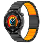 Mi Watch Color MKST KRD-151 22mm Metal Silikon Kordon - Siyah-Turuncu