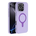 iPhone 16 Pro Max Kılıf M-Safe Şarj Özellikli MKST Aris Silikon Kapak - Lila