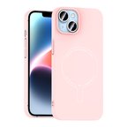 iPhone 13 Kılıf M-Safe Şarj Özellikli Kamera Korumalı MKST Elio Sert PC Kapak - Açık Pembe