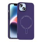 iPhone 13 Kılıf M-Safe Şarj Özellikli Kamera Korumalı MKST Elio Sert PC Kapak - Derin Mor