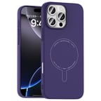 iPhone 16 Pro Max Kılıf M-Safe Şarj Özellikli Kamera Korumalı MKST Elio Sert PC Kapak - Derin Mor