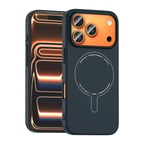 iPhone 17 Pro Max Kılıf M-Safe Şarj Özellikli Kamera Korumalı MKST Elio Sert PC Kapak - Lacivert