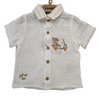 Babydoll 2li Takım Bombili Ekru-Çizgili