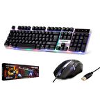 OYUNCU KLAVYE MOUSE SET KABLOLU LEDLİ HADRON HD-837Q
