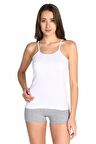 Kadın Beyaz İp Askılı Atlet