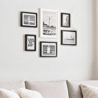 Porsima DHZ90055 Renkli Ahşap Modern Dekoratif 6 Parça Fotoğraf Çerçevesi Masa Duvar Fotoğraf Çerçevesi