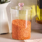 Perotti Hearts Borosilikat Cam Kavanoz 950 ml 10x15 cm