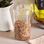 Perotti Hearts Borosilikat Cam Kavanoz 1150 ml 10x18 cm