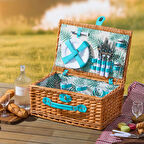 Perotti Cestino Italy 4 Kişilik Mavi Astarlı Piknik Sepeti