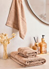 Towy Beige 100% Pamuk 3'lü Banyo Havlusu Seti