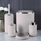 Perotti 13166 Lisbone Silver 5 Parça Banyo Seti Taupe