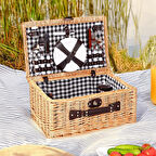 Perotti Picno Italy 4 Kişilik Siyah Astarlı Piknik Sepeti